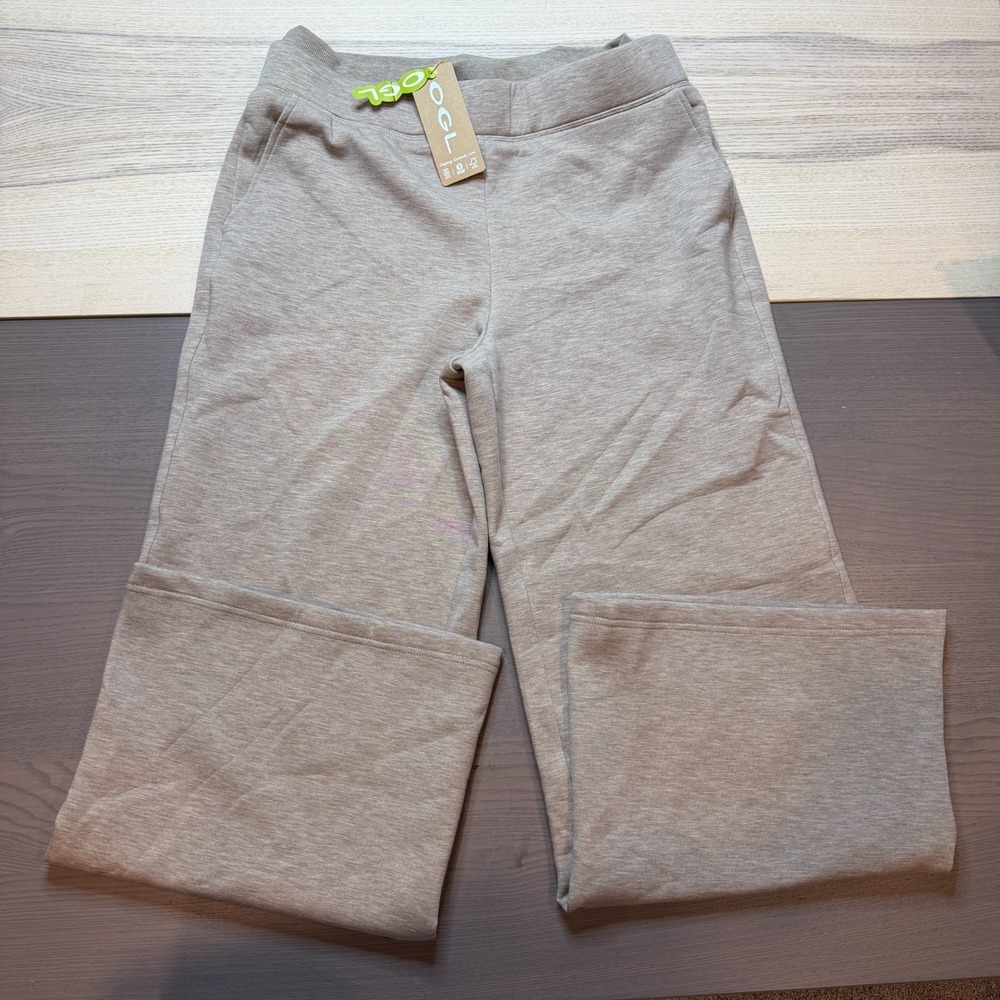 OGL Pants Women Large High-Waisted Straight Leg Fleece Pockets Elastic Waist